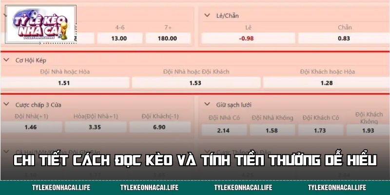 Chi tiết cách đọc kèo và tính tiền thưởng dễ hiểu